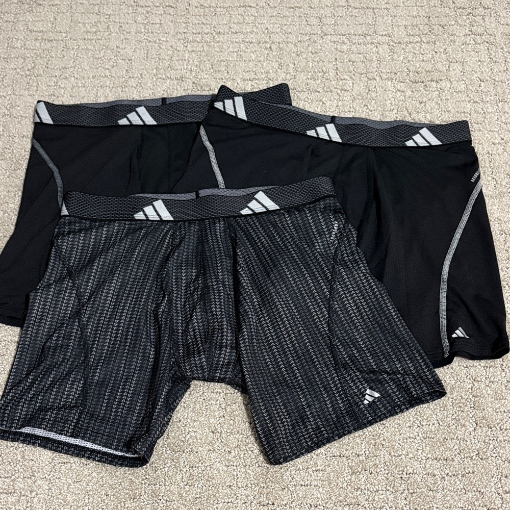 Adidas Men's Performance Mesh Black and Gray Boxer Briefs